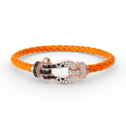 [Kismet Jewels ]FORCE LARGE HORSESHOE BLACK WHITE DIAMOND BRACELET ROSE GOLD