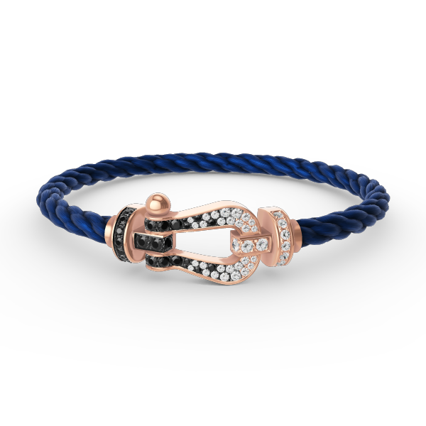 [Kismet Jewels ]FORCE LARGE HORSESHOE BLACK WHITE DIAMOND BRACELET ROSE GOLD