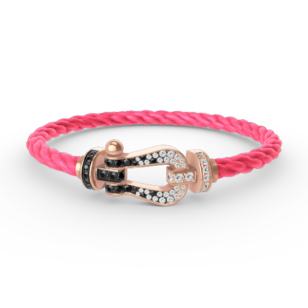 [Kismet Jewels ]FORCE LARGE HORSESHOE BLACK WHITE DIAMOND BRACELET ROSE GOLD