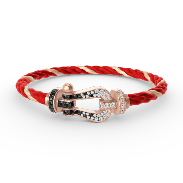 [Kismet Jewels ]FORCE LARGE HORSESHOE BLACK WHITE DIAMOND BRACELET ROSE GOLD