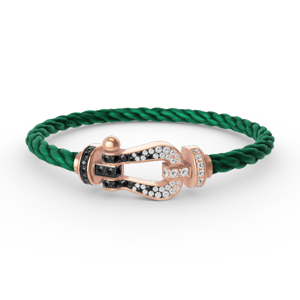 [Kismet Jewels ]FORCE LARGE HORSESHOE BLACK WHITE DIAMOND BRACELET ROSE GOLD