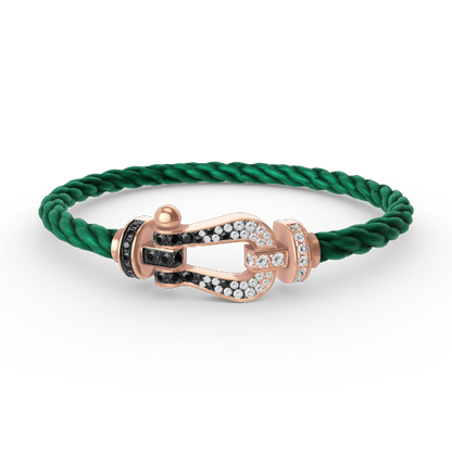 [Kismet Jewels ]FORCE LARGE HORSESHOE BLACK WHITE DIAMOND BRACELET ROSE GOLD