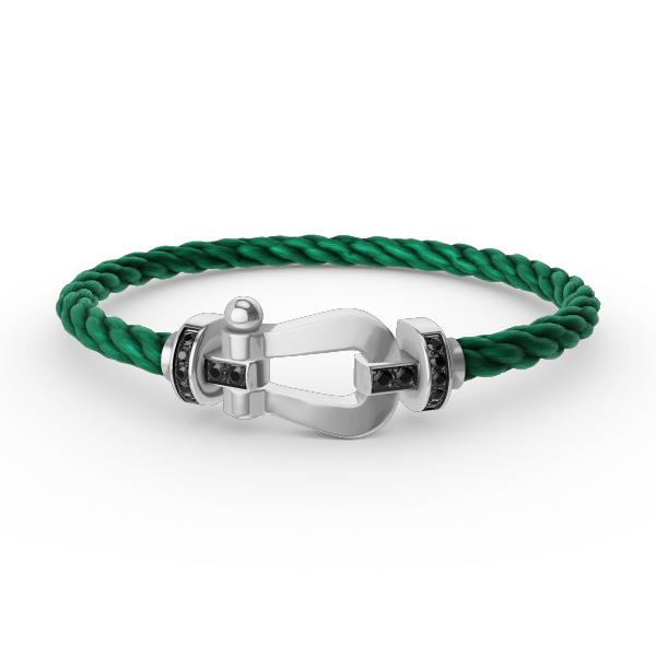 [Kismet Jewels ]FORCE LARGE HORSESHOE BLACK DIAMOND BRACELET SILVER