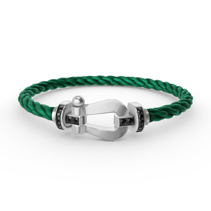 [Kismet Jewels ]FORCE LARGE HORSESHOE BLACK DIAMOND BRACELET SILVER