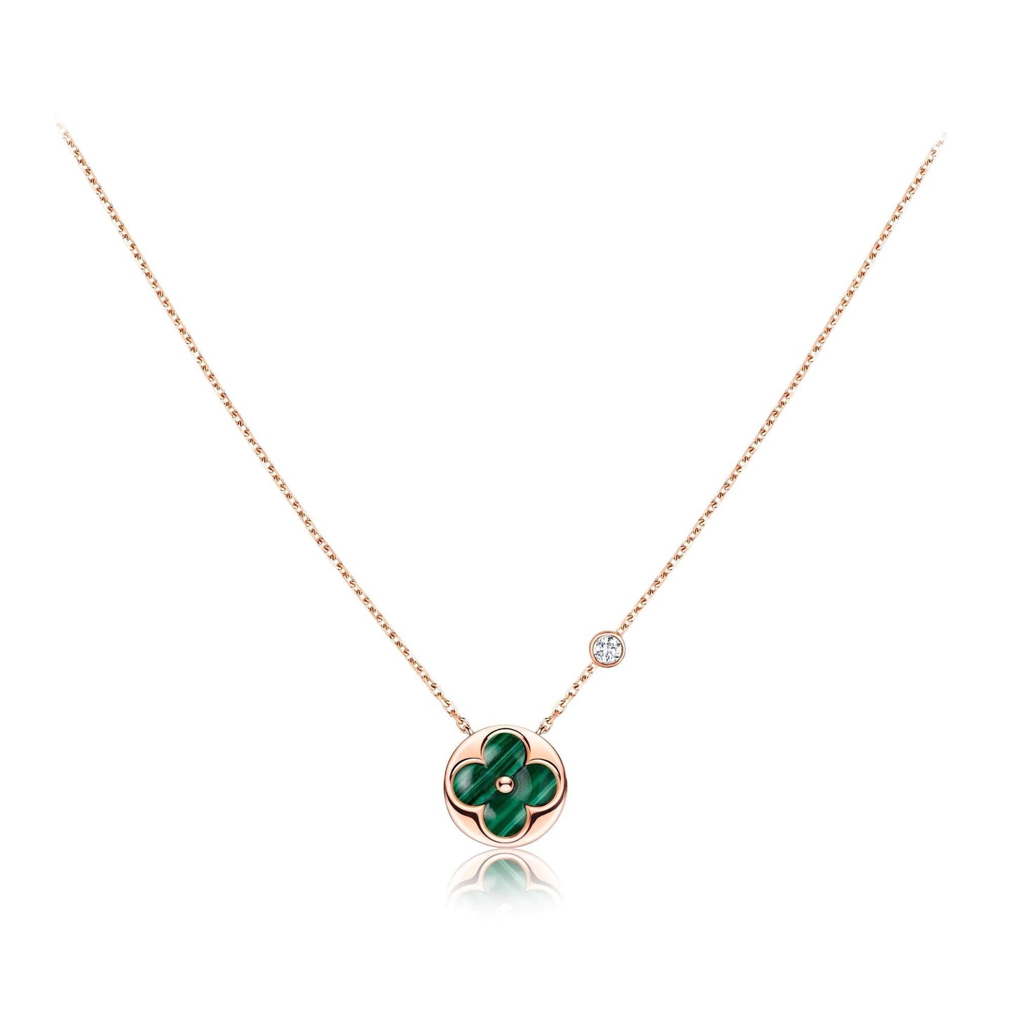[Kismet Jewels ]SUN PEDANT PINK GOLD 1 DIAMOND NECKLACE