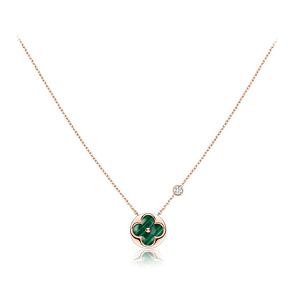 [Kismet Jewels ]SUN PEDANT PINK GOLD 1 DIAMOND NECKLACE