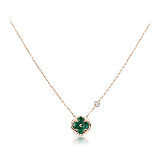 [Kismet Jewels ]SUN PEDANT PINK GOLD 1 DIAMOND NECKLACE