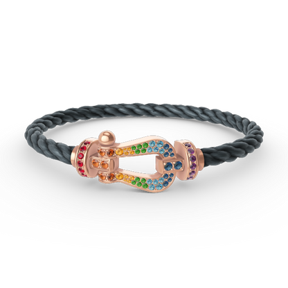 [Kismet Jewels ]FORCE LARGE HORSESHOE  COLORED DIAMOND BRACELET ROSE GOLD