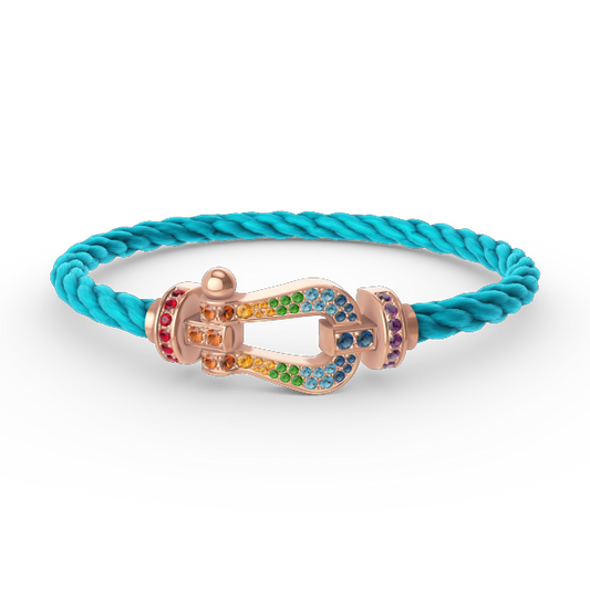 [Kismet Jewels ]FORCE LARGE HORSESHOE  COLORED DIAMOND BRACELET ROSE GOLD
