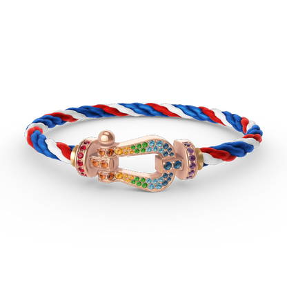 [Kismet Jewels ]FORCE LARGE HORSESHOE  COLORED DIAMOND BRACELET ROSE GOLD