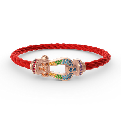 [Kismet Jewels ]FORCE LARGE HORSESHOE  COLORED DIAMOND BRACELET ROSE GOLD