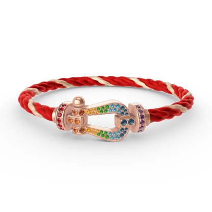 [Kismet Jewels ]FORCE LARGE HORSESHOE  COLORED DIAMOND BRACELET ROSE GOLD