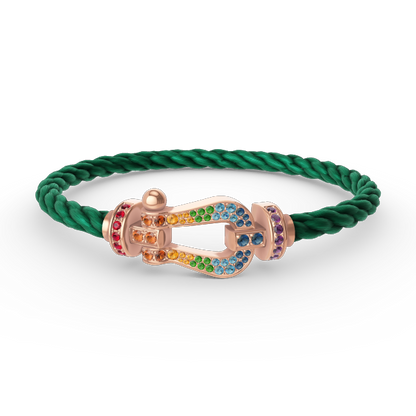 [Kismet Jewels ]FORCE LARGE HORSESHOE  COLORED DIAMOND BRACELET ROSE GOLD