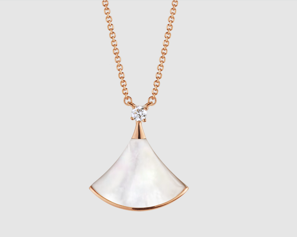 [Kismet Jewels ]DREAM NECKLACE WHITE MOP PINK GOLD 1 DIAMOND