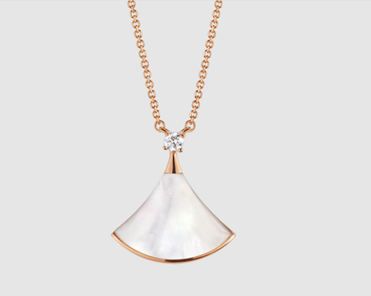 [Kismet Jewels ]DREAM NECKLACE WHITE MOP PINK GOLD 1 DIAMOND