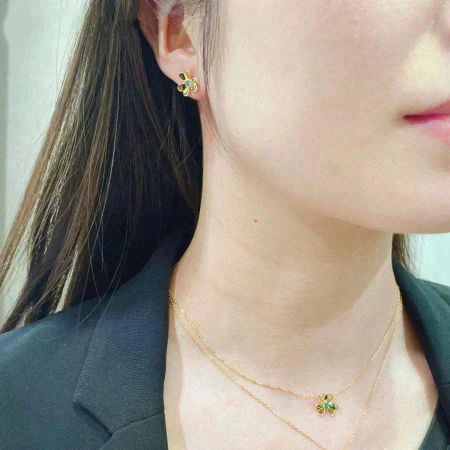 [Kismet Jewels ]FRIVOLE  FLOWER MALACHITE EARRINGS