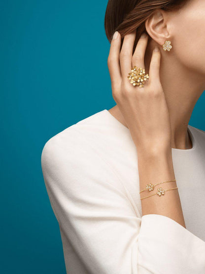 [Kismet Jewels ]FRIVOLE GOLD FLOWER DIAMOND EARRINGS