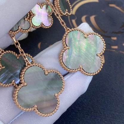 [Kismet Jewels ]CLOVER EARRINGS DARK MOP 4 MOTIFS ROSE GOLD
