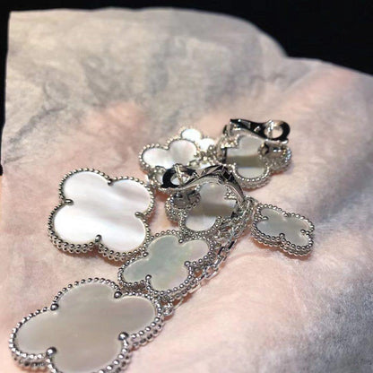 [Kismet Jewels ]CLOVER EARRINGS WHITE MOP 4 MOTIFS SILVER