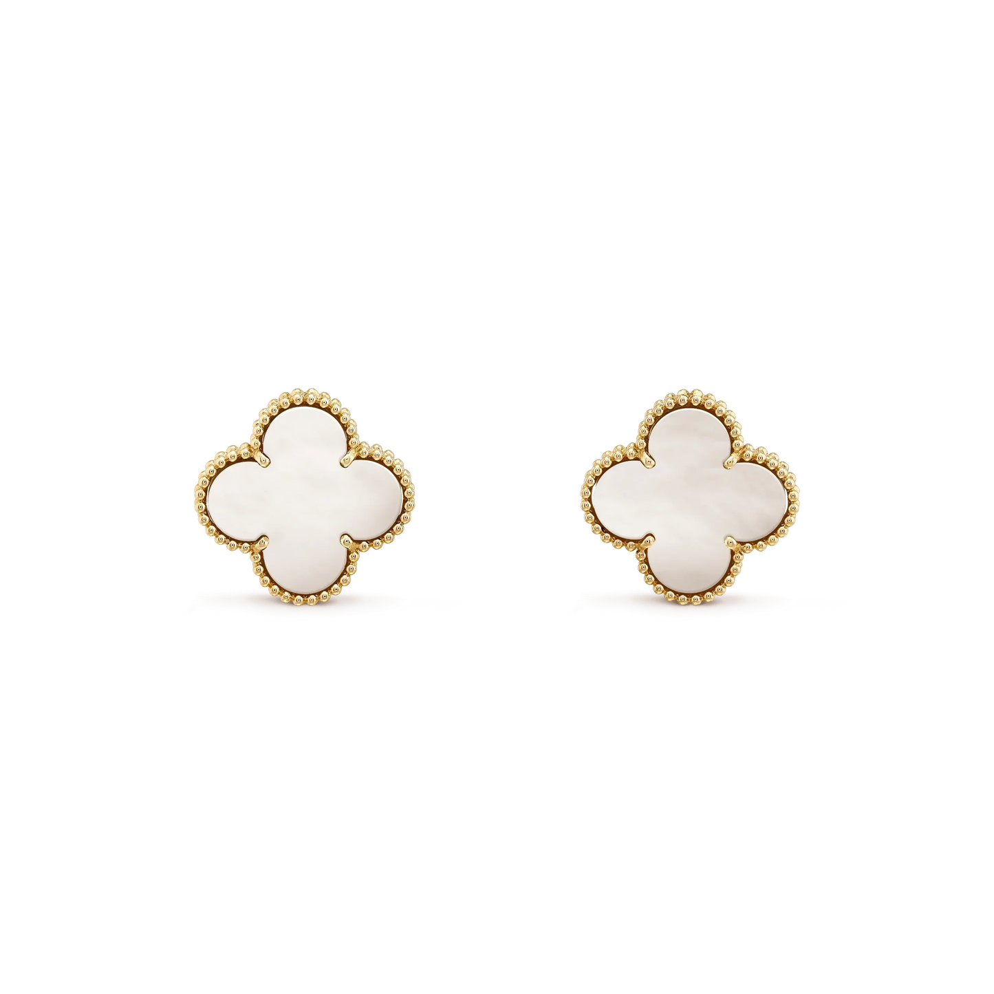 [Kismet Jewels ]CLOVER MEDIUM 1 MOTIFS  WHITE MOP STUD EARRINGS