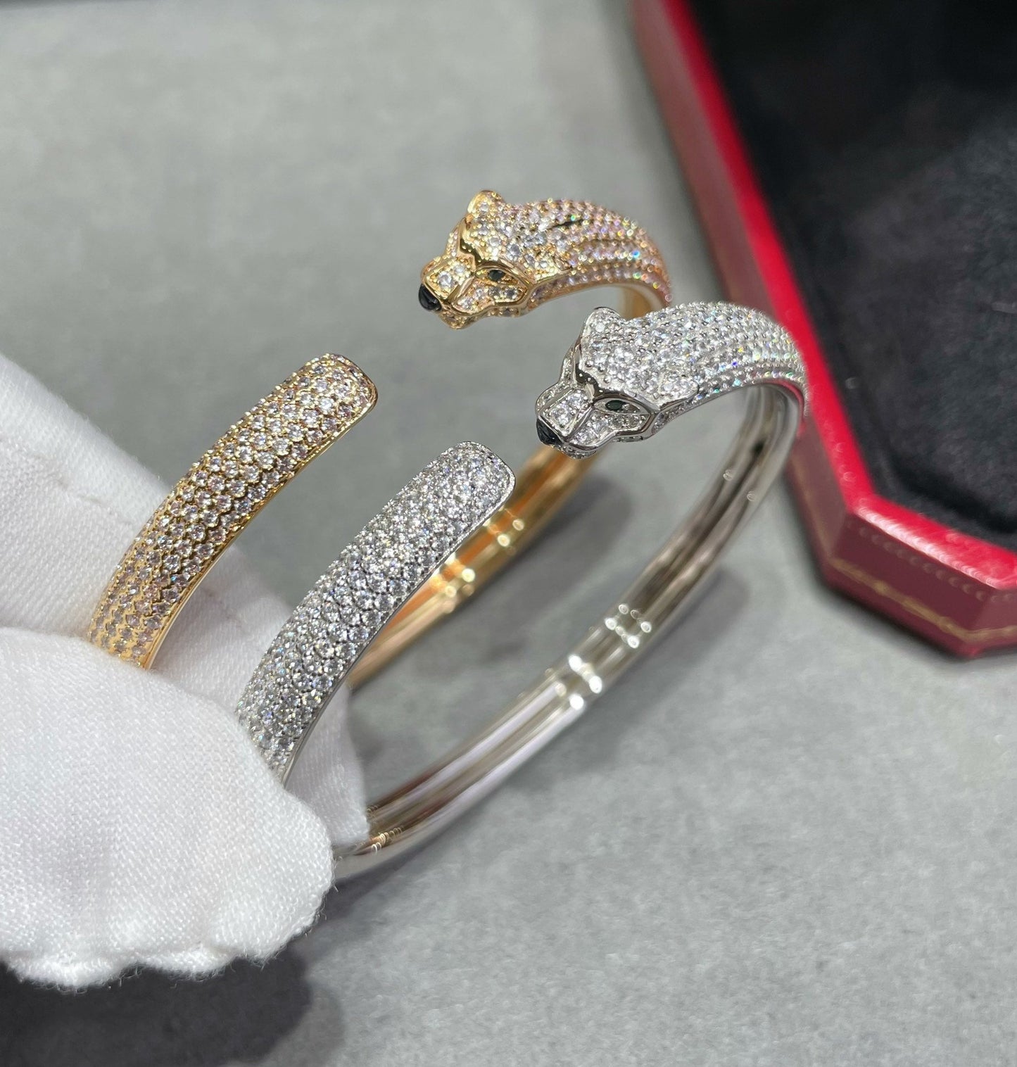 [Kismet Jewels ]PANTHERE FULL DIAMOND OPEN BRACELET