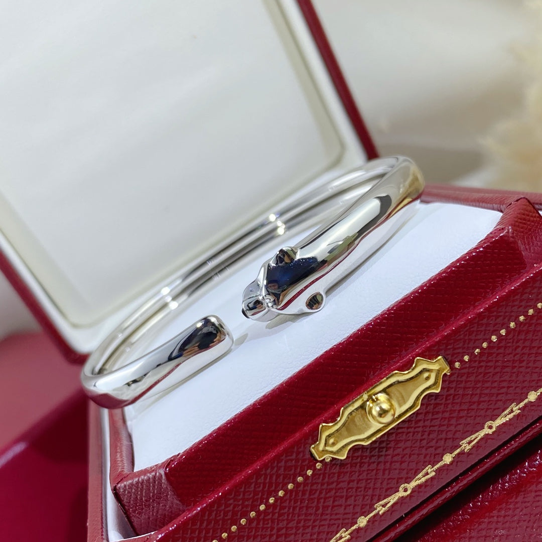 [Kismet Jewels ]PANTHERE SILVER OPEN BRACELET