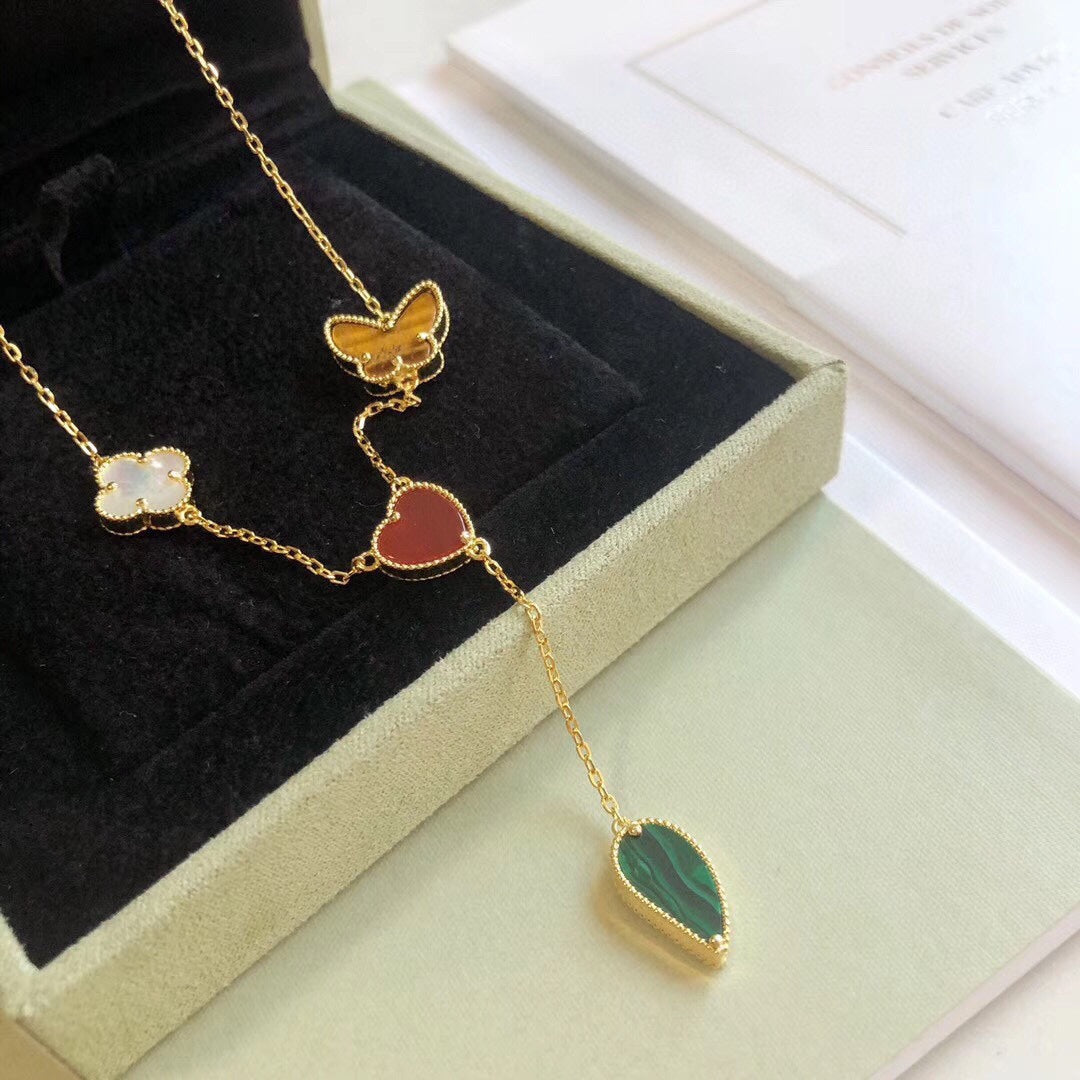 [Kismet Jewels ]LUCKY SPRING 4 MOTIFS ROSE GOLD NECKLACE