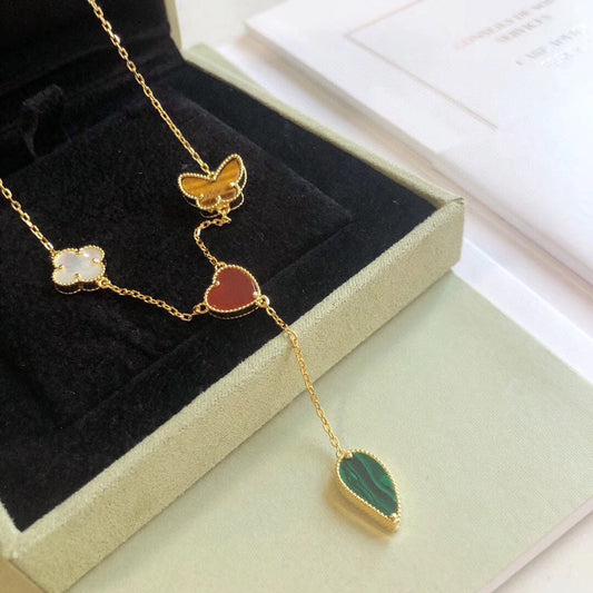 [Kismet Jewels ]LUCKY SPRING 4 MOTIFS ROSE GOLD NECKLACE