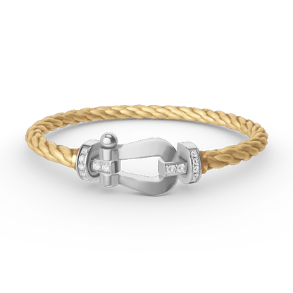 [Kismet Jewels ]FORCE LARGE HORSESHOE HALF DIAMOND BRACELET SILVER