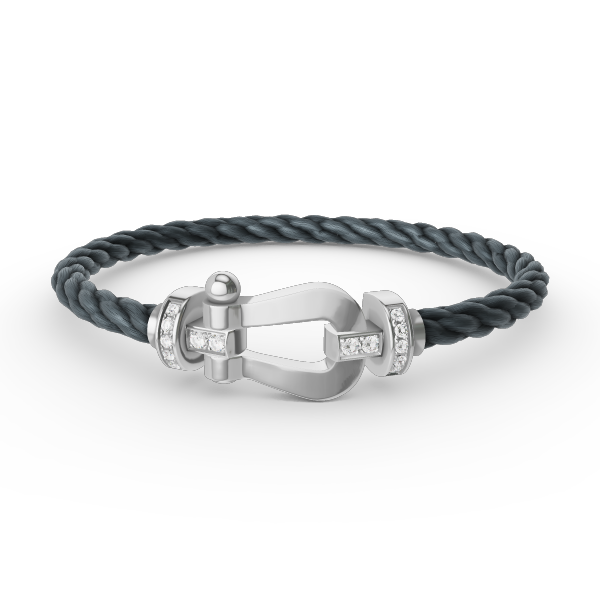 [Kismet Jewels ]FORCE LARGE HORSESHOE HALF DIAMOND BRACELET SILVER