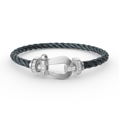 [Kismet Jewels ]FORCE LARGE HORSESHOE HALF DIAMOND BRACELET SILVER