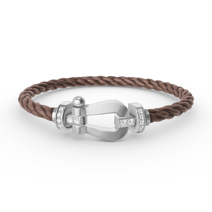 [Kismet Jewels ]FORCE LARGE HORSESHOE HALF DIAMOND BRACELET SILVER