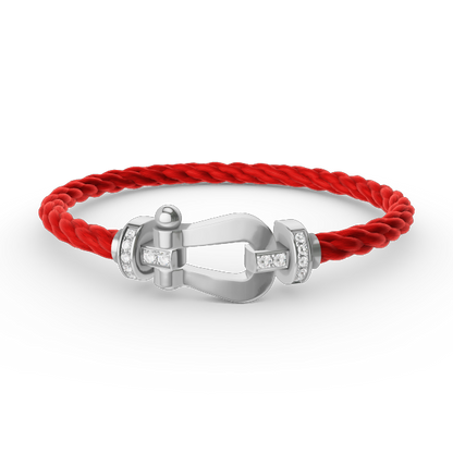 [Kismet Jewels ]FORCE LARGE HORSESHOE HALF DIAMOND BRACELET SILVER