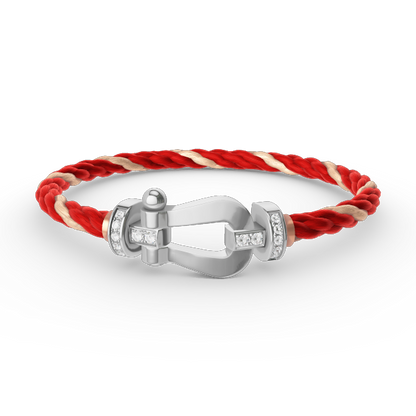 [Kismet Jewels ]FORCE LARGE HORSESHOE HALF DIAMOND BRACELET SILVER