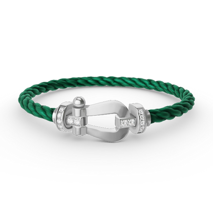 [Kismet Jewels ]FORCE LARGE HORSESHOE HALF DIAMOND BRACELET SILVER