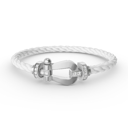[Kismet Jewels ]FORCE LARGE HORSESHOE HALF DIAMOND BRACELET SILVER