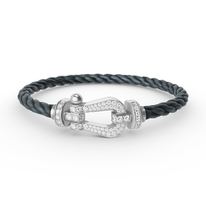 [Kismet Jewels ]FORCE LARGE HORSESHOE FULL DIAMOND BRACELET SILVER