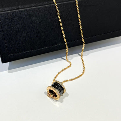 [Kismet Jewels ]ZERO 1 BLACK CERAMIC DIAMOND PINK GOLD NECKLACE